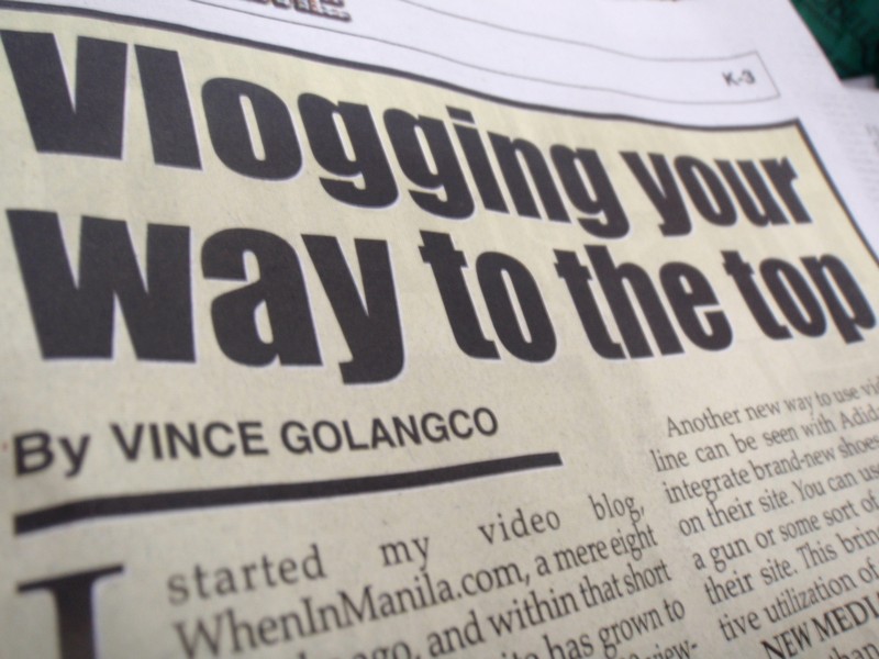 The-Philippine-Star-Article-By-Vince-Golangco-Vlogging-your-way-to-the-top